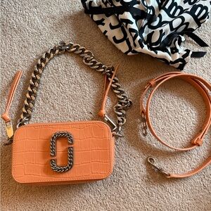 Marc Jacobs Orange Crossbody Bag with Chain Detail
